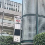 にく稲 - 店舗のビル看板