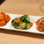 焼肉みゆき苑 - ◯キムチ3種盛¥878
…白菜キムチ、オイキムチ、カクテキの盛り合わせ。