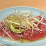 焼肉みゆき苑 - ◯ねぎ塩上タン¥1,318
…自家製の塩だれで味付けした薄切り牛タンにネギを乗せて。