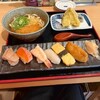 鮨・酒・肴 杉玉 - 杉玉定食　1,150円 　寿司6貫、天ぷら2種、うどん