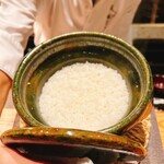 銀座 炎 田むら - 寒椿の釜炊き御飯
