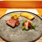 銀座 炎 田むら - 黒毛和牛サーロインすき焼き仕立て（引き）