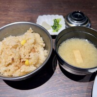 串揚げキッチン だん EKIZO神戸三宮店 - 2025.6.16  ご飯と汁物
