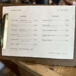 COFFEE STAIN - メニュー