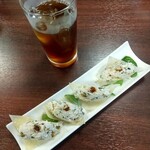 ビーフン東 - ピータン豆腐の揚げワンタンのせ。高級中華の味です