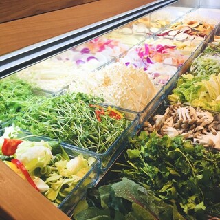 30種類以上の国産野菜やご飯、アイスも食べ放題！