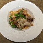 ドンピノキオ - 万願寺とうがらしと豚バラ肉のキムチペペロンチーノ