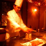 あざみ野うかい亭 - サーロインの調理