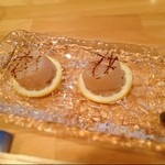 心水 - 今日のオススメより。帆立貝柱の炙り。