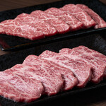 黒毛和牛焼肉 柳生 - 和牛上ロース 和牛赤身ロース
