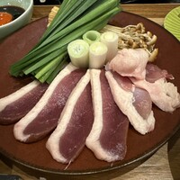 博多 鴨すき 鴨しゃぶ なかもぐろ - 厚みが素晴らしい鴨肉