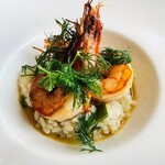 Restaurant WAO - ブラックタイガーのソテー　九条葱のリゾット