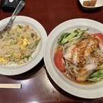 上海華龍 - 【2025.8.1(金)】本日のランチ①（バンバンジー冷麺&五目チャーハン）950円