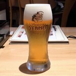 うなぎの中庄 - ヱビス生ビール