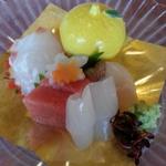 鯛　鮪　縞鯵　生うに　烏賊　芽物一式