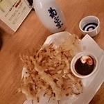 熟成うどん なかや - するめの天ぷら＆上撰菊正宗＠熟成うどんなかや（2013年4月10日）