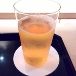 お料理 ふじ原 - 薄ガラスでビールいただきました♪