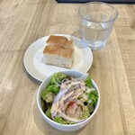 VICINO Pasta & Bar - ランチに付くサラダ、フォカッチャ