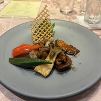 中国料理 香虎 - メイン料理の黒毛和牛と旬の野菜
