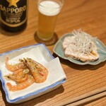 神楽坂 九頭龍蕎麦 - 川海老唐揚げと鶏チャーシュー