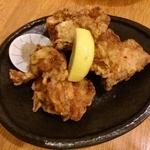 熟成うどん なかや - とり唐3個＠熟成うどんなかや（2014年9月11日）