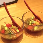 こころや - 夏野菜とじゅん菜の酢の物 2つで一人前