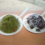 Waiola Shave Ice - 2009年のアズキ･ボウルとエクストラ･ラージ･ボウルのグリーン･ティー(抹茶)