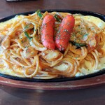 ブラジル - パスタ・イタリアン（鉄板）。いわゆる鉄板ナポリタンやね。