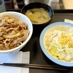 松屋 - 料理写真:牛めしランチセット(580円) つゆだく