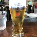 トラットリア エ ピッツェリア リンカント - 平日ランチのグラス生ビール（プレミアムモルツ、２４０ｍＬくらい？）：＋２２０円