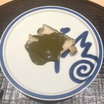 新ばし 星野 - 蒸し鮑、肝ソース