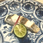 新ばし 星野 - 愛知篠島 スズキの塩焼き、蓼酢