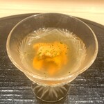 新ばし 星野 - 礼文島のバフンウニ、キジハタの出汁のジュレ