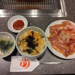 焼肉レストラン ひがしやま - 【ランチ】豚カルビとビビンバランチ：１０９９円（税込）【２０２５年８月撮影】