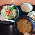 幸楽苑 - エビ味噌つけめん+トッピング