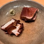 すしやのたい悟 - 蛸柔らか煮とめじ鮪藁焼さんでーす。③