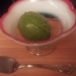 にくの匠 三芳 - ウイスキーがかかった抹茶シャーベット