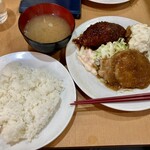 キッチンまつむら - メンチカツとポークジンジャーとチキン南蛮　全景