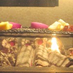 北新地 海櫻 - 安納芋、そうめん南京、加賀レンコン、姫人参は尾崎牛の付け合せです！丁寧に炭焼きされます