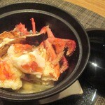 北新地 海櫻 - 伊勢海老は長野県産のサンマルツァーノトマトと土鍋に超～贅沢な土鍋蒸です！おダシがめちゃんこ美味しい～♪