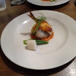 洋食 泉 - 鮎とリゾットを合わせた一品