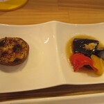 とよ香kitchen - しいたけの辛しマヨ焼き、パプリカマリネ