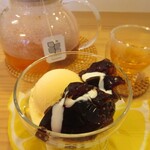 とよ香kitchen - 黒糖ゼリーとバニラアイス