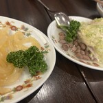 菜香新館 - くらげの冷菜と蒸し鶏