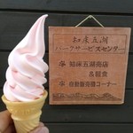 知床五湖パークサービスセンター - はまなすこけももミックスソフトクリーム300円