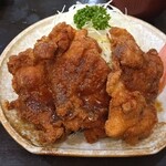 かつ城 - 唐揚げ定食　ジューシー＆スパイシーでウマウマ