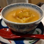 てんぷら 大地 - 茶碗蒸し トウモロコシ天 ウニのせ