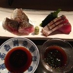 凛 - H26.10 秋刀魚炙り(左) 鰹藁焼き(右) おつまみ