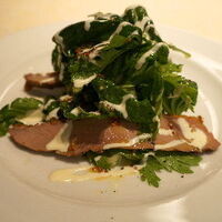 キハチ 名古屋JRセントラルタワーズ店 - 鴨肉と春菊、ター菜、アンディーブのサラダ 