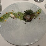 ホテルグランバッハ熱海クレッシェンド - 甘海老のマリネと魚介類のタルタル　深緑のソース